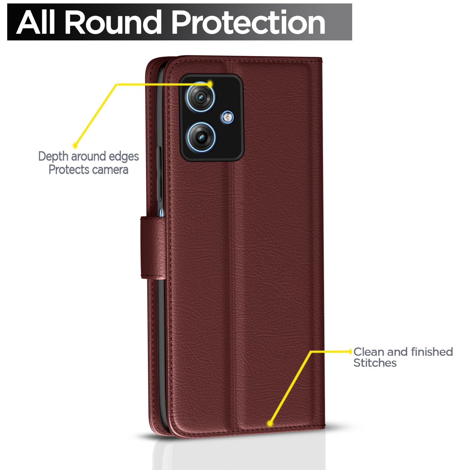 Pikkme brown mobile flip cover for Moto G54/G64 5G – photo 4