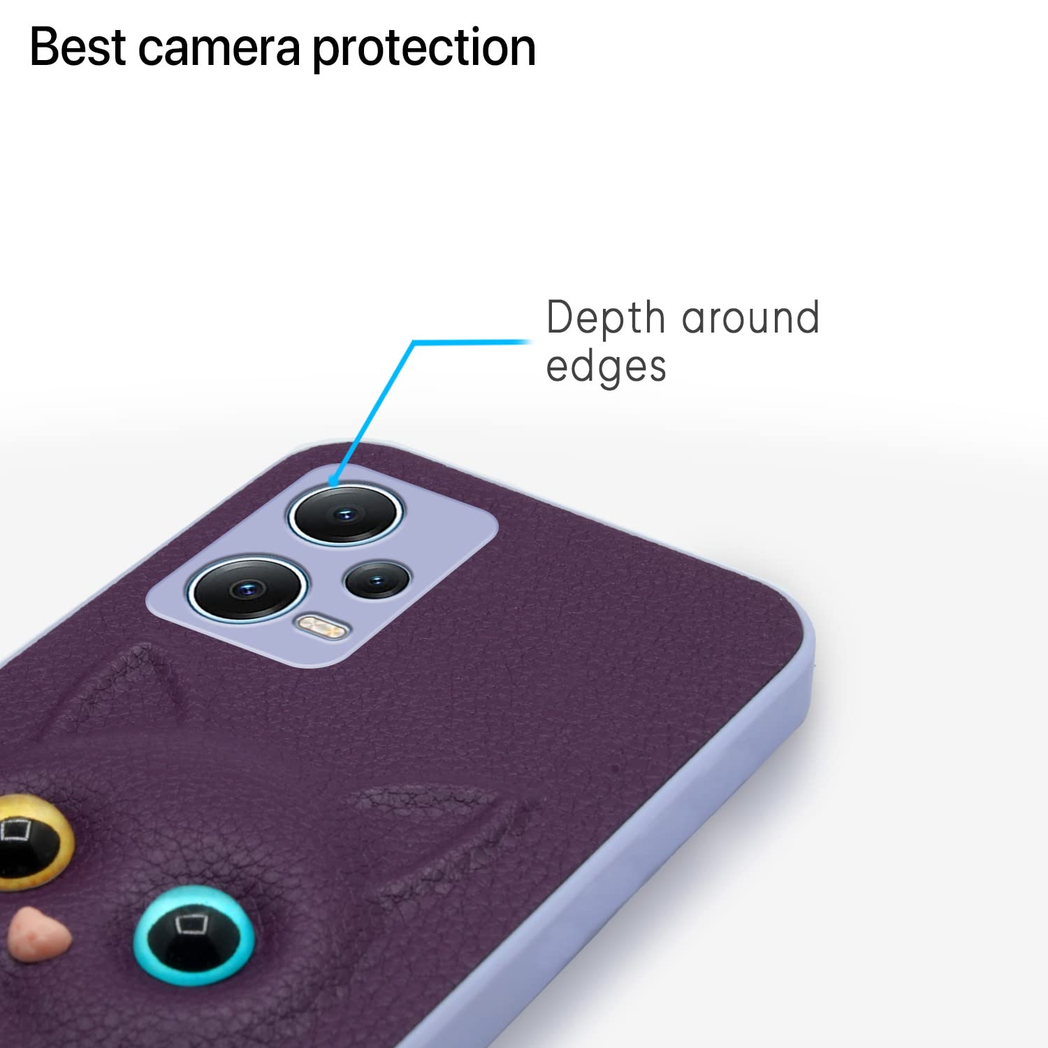 Pikkme Redmi Note 12 Pro 5G Kitty Back Cover (Purple)