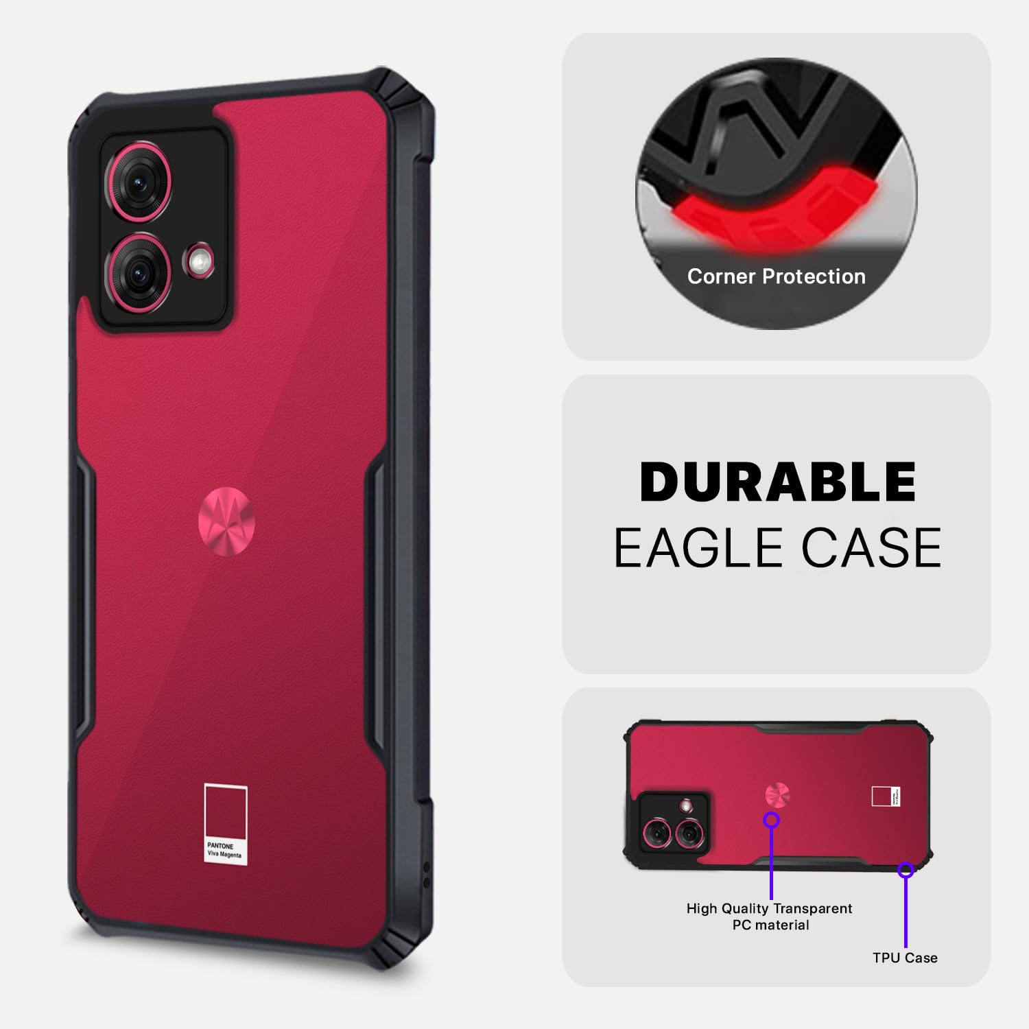Moto G84 5G Hybrid phone cover in black by Pikkme – photo 5