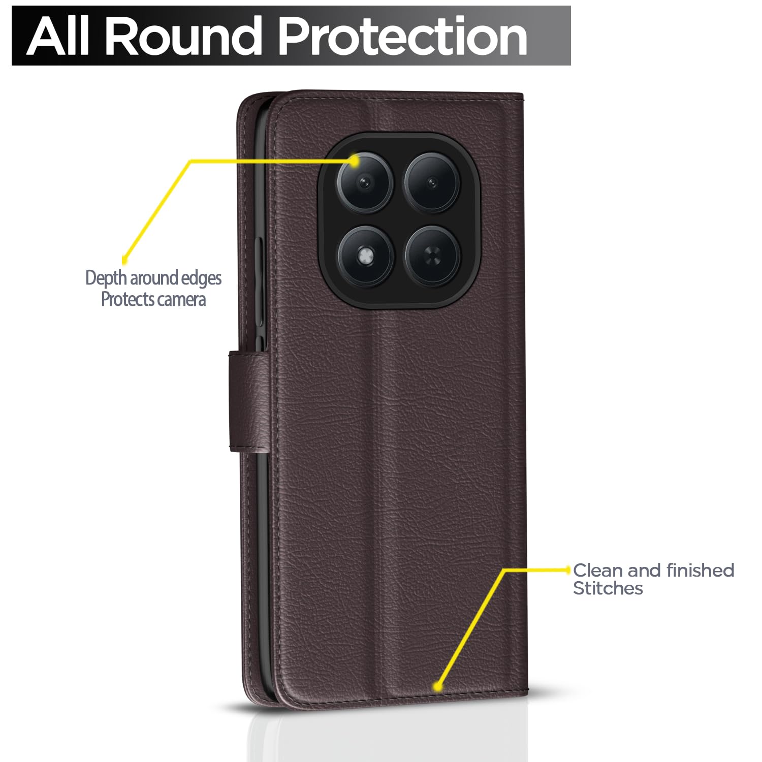 Pikkme Redmi Note 15 Pro 5G coffee flip cover – photo 4