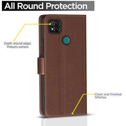 Redmi 10A/10A Sport/9, Poco C31 Wallet flip cover in tan by Pikkme – photo 4