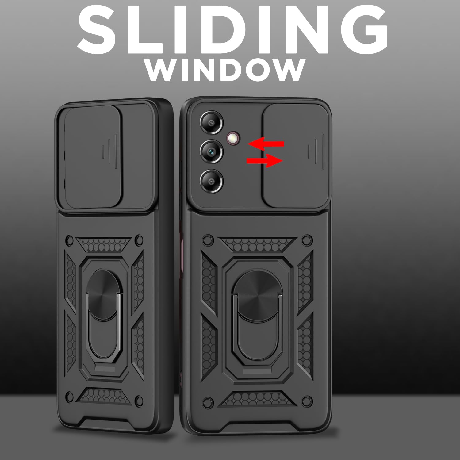 Samsung A14 4G/A14 5G/360 D10 Camera Shield mobile back cover in black by Pikkme – photo 2