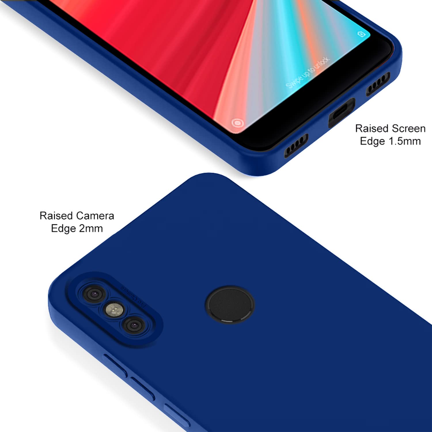 Pikkme Mi Redmi Y2 Liquid Silicone Back Cover | Blue
