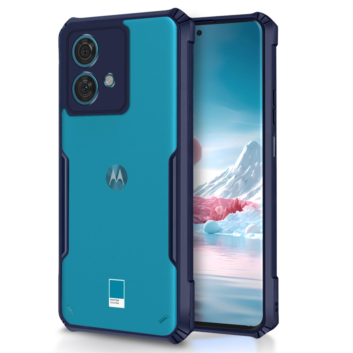 Moto Edge 40 Neo mobile back cover in blue by Pikkme