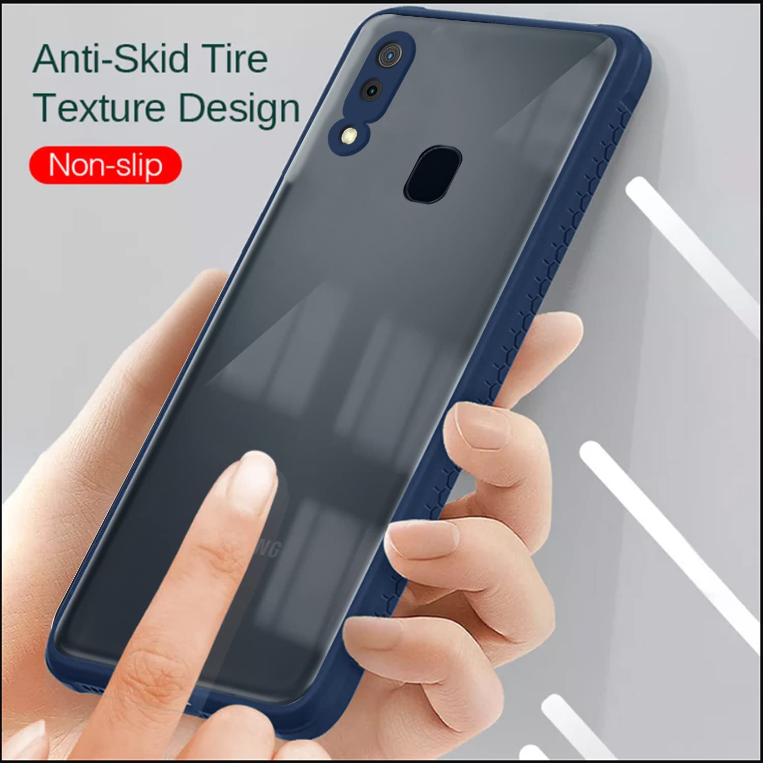 Samsung A20/A30/M10s Clear back cover in blue by Pikkme – photo 5