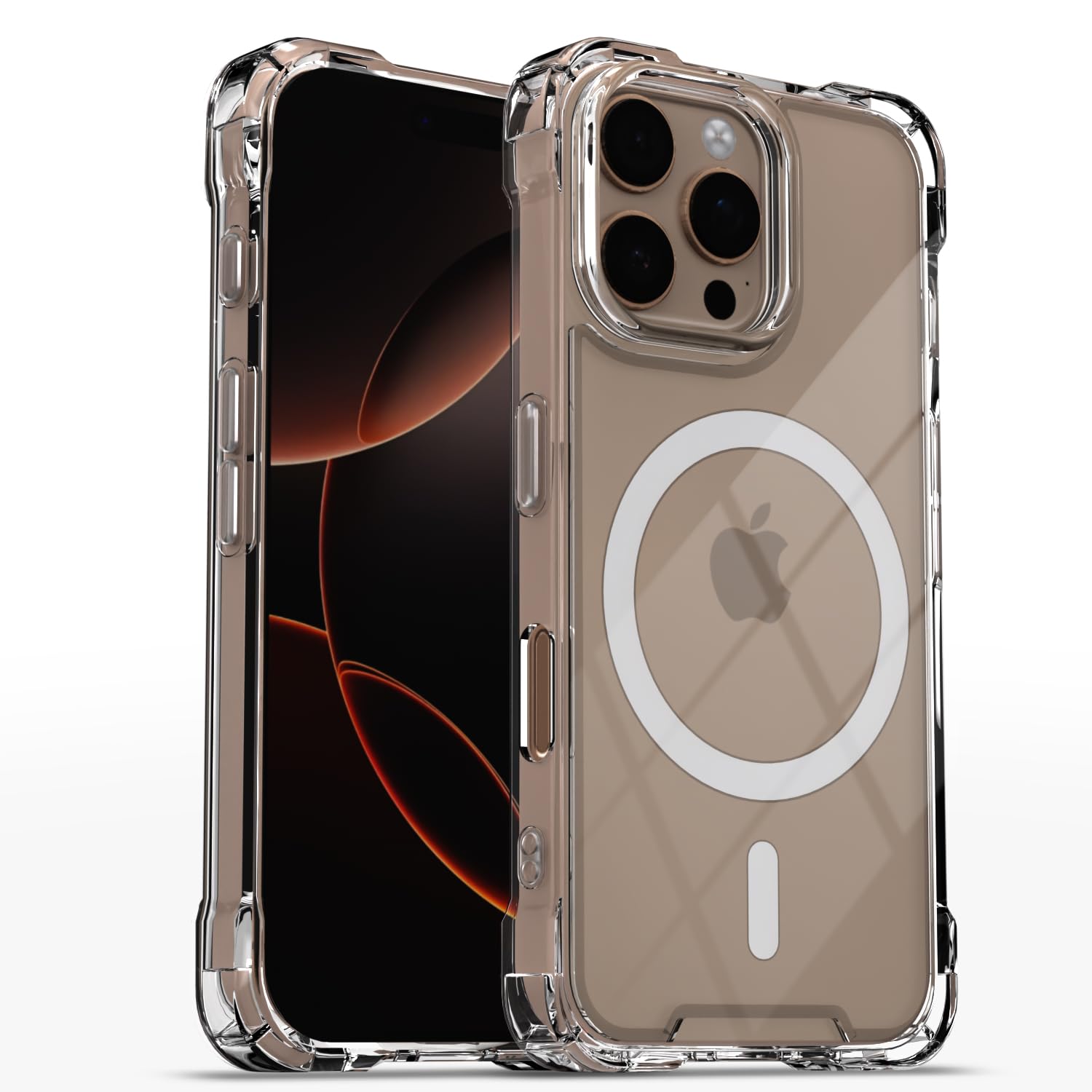 Transparent mag-safe MagSafe back cover for iPhone 16 Pro – Pikkme