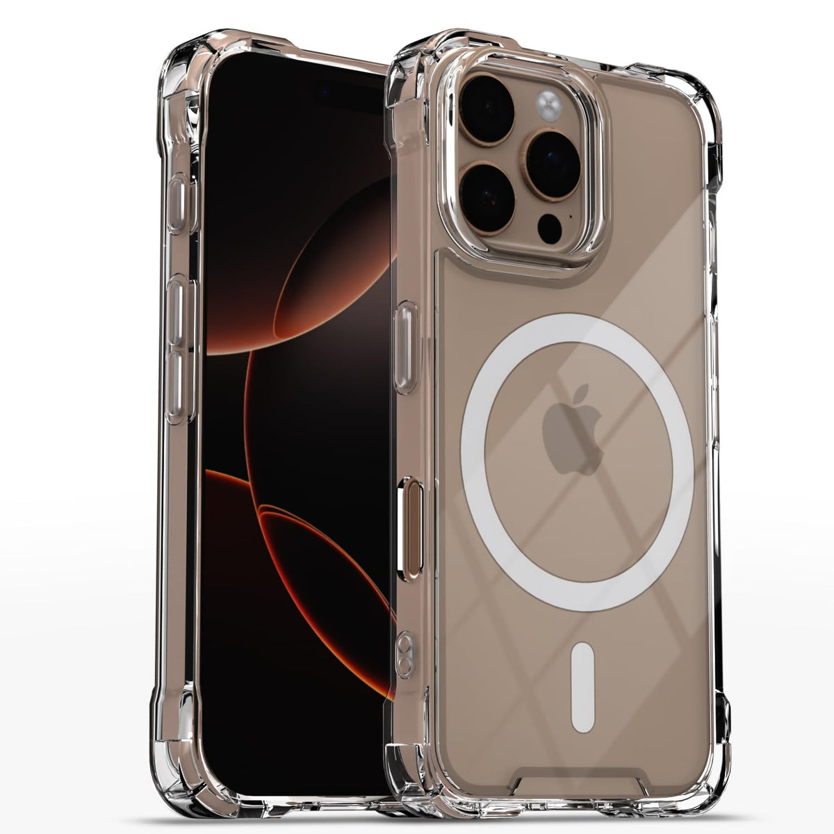 iPhone 16 Pro Max mobile back cover in transparent mag-safe by Pikkme