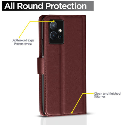 Pikkme brown Wallet flip case for Vivo T1/Y75/iQOO Z6 5G – photo 4
