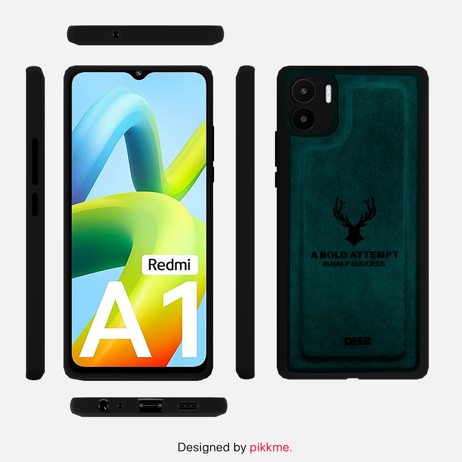 Pikkme Redmi A1/A2 Leather blue mobile back cover – photo 3