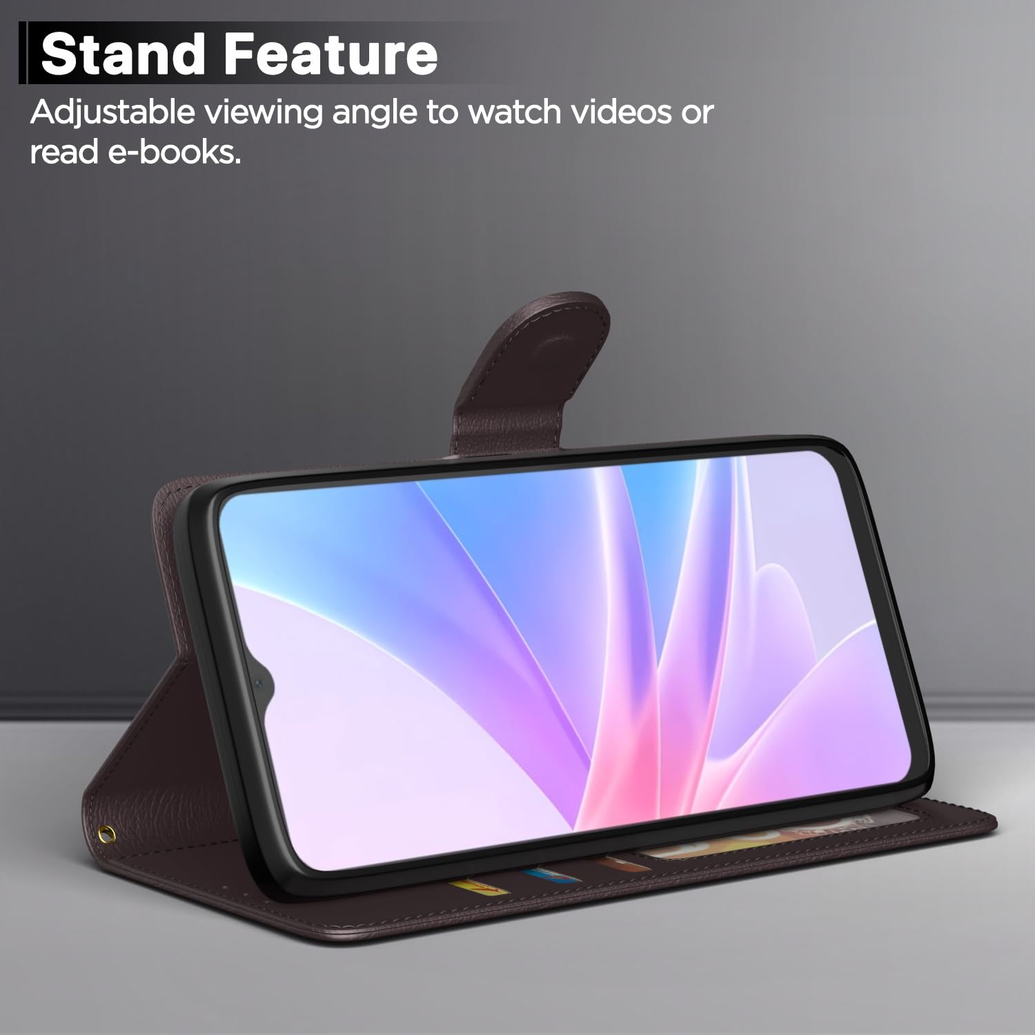Oppo A78 5G wallet flip cover in coffee by Pikkme – photo 3