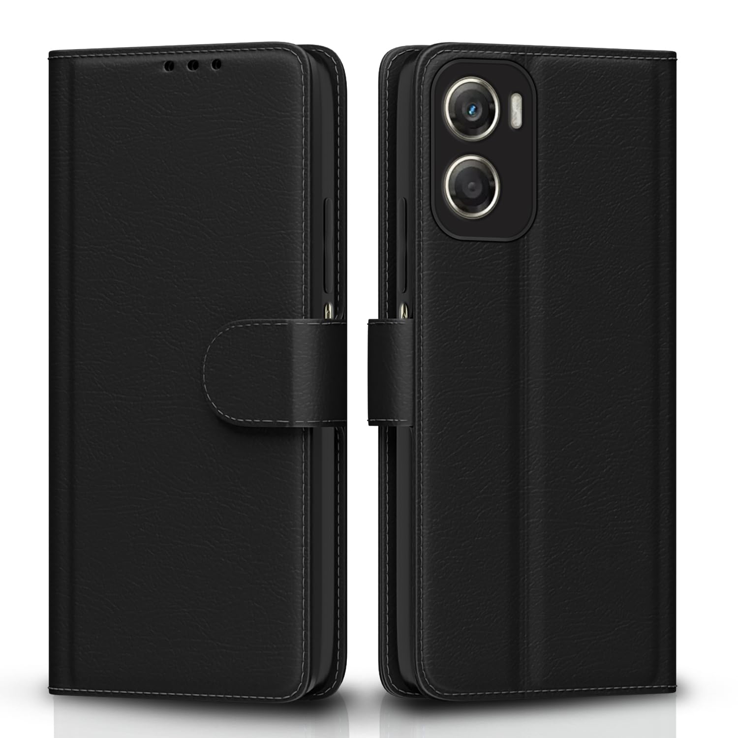 Pikkme black Wallet mobile flip cover for Moto G06 Power