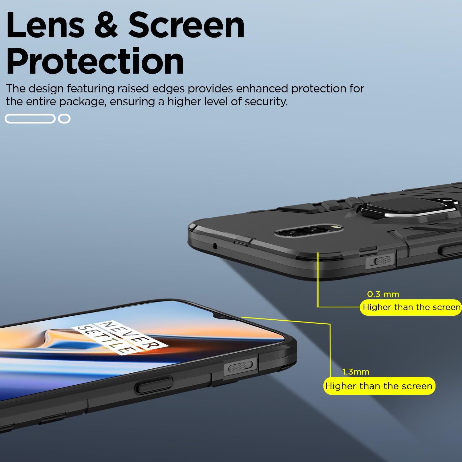 Pikkme OnePlus 6T D5 Tough Armor Back Cover | Black