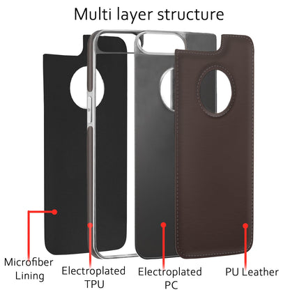 Pikkme iPhone 7 Plus/8 Plus Leatherback chrome coffee mobile cover – photo 2