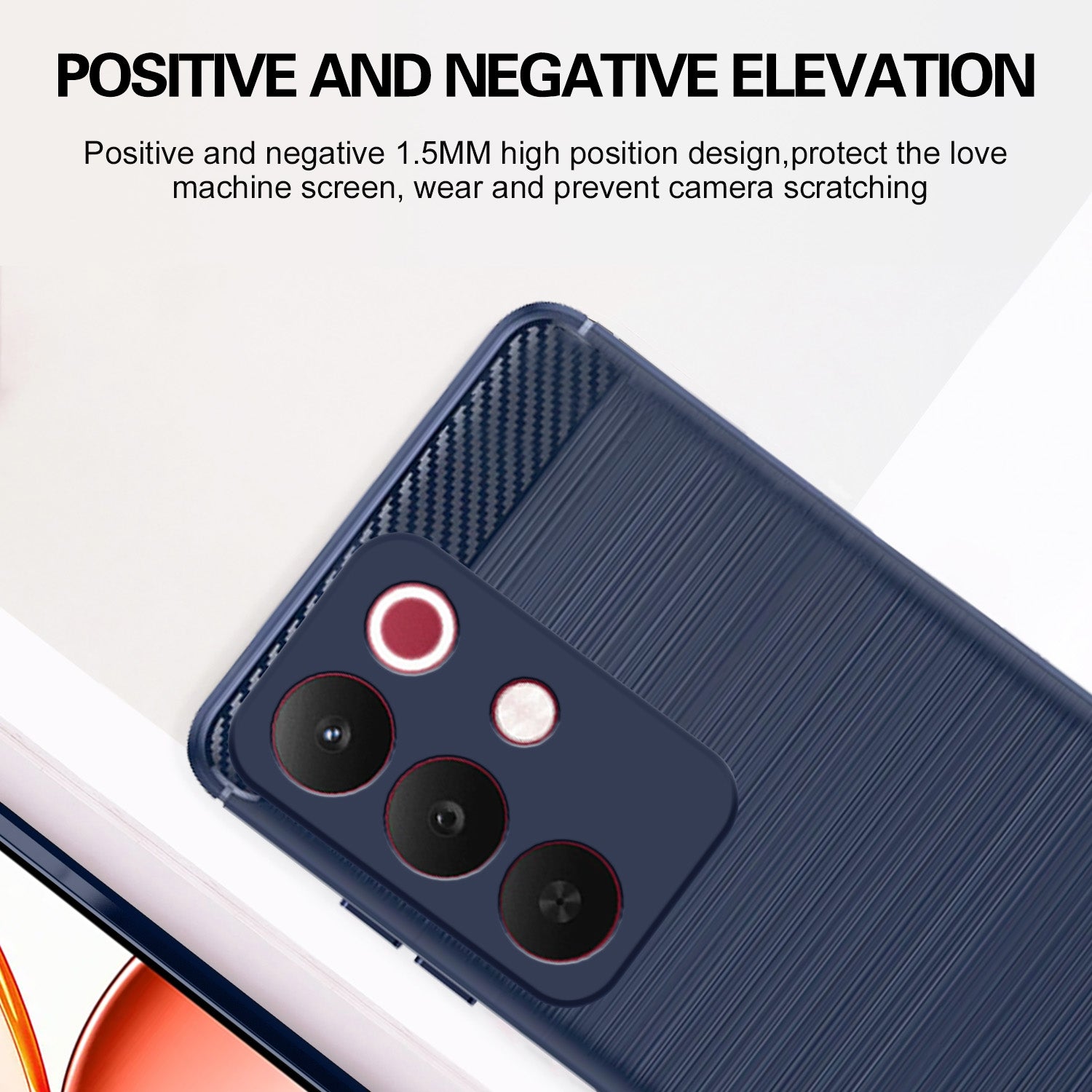 Pikkme Realme 15x 5G / C85 5G Hybrid Carbon Fiber Back Cover (Blue)