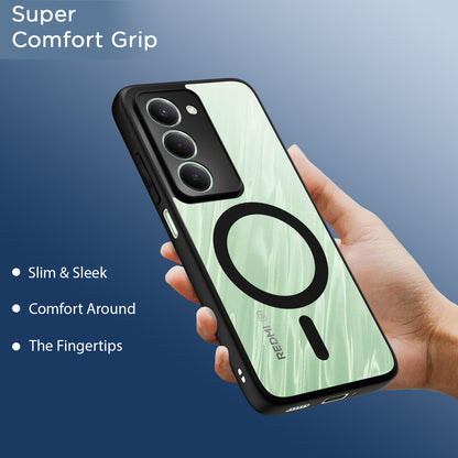 Pikkme Redmi 15 5G Eagle 2 Mag-Safe Shockproof Hard Transparent Back Cover (Black)