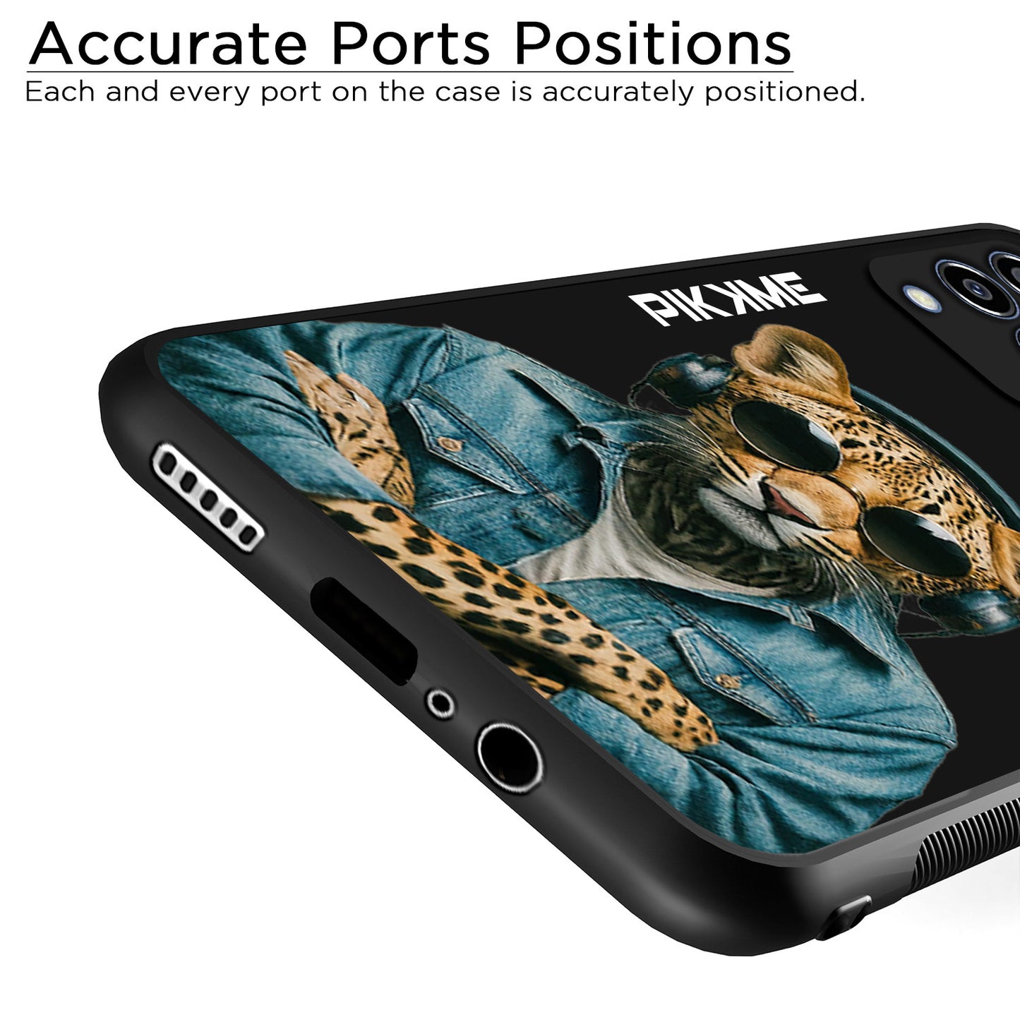 Pikkme Back Cover Pc Tpu + Printed Cool Funky Stylish Black Leopard Swag Raised Edges Camera Protection |Bumper Case For Samsung Galaxy M33 5G (Design 04)