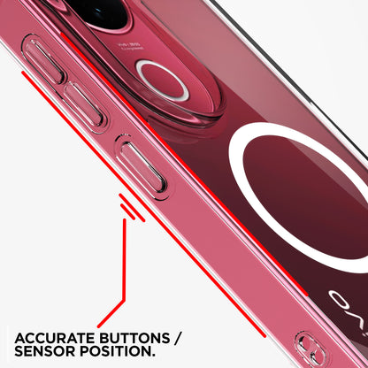 Pikkme Vivo V50 5G / V50e 5G Mag-Safe Shockproof PC + TPU Back Cover (Transparent)