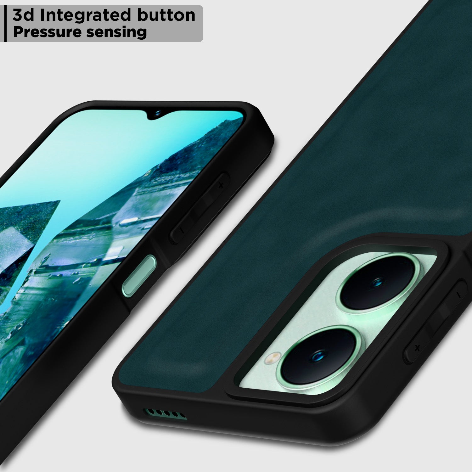 Pikkme iQOO Z9 Lite 5G | Vivo T3 Lite 5G | Vivo Y18 | Y18e | Y03 Premium Super Soft-Touch Leatherback Case (Green)