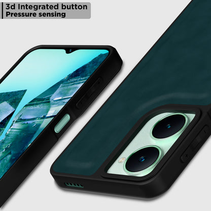 Pikkme iQOO Z9 Lite 5G | Vivo T3 Lite 5G | Vivo Y18 | Y18e | Y03 Premium Super Soft-Touch Leatherback Case (Green)