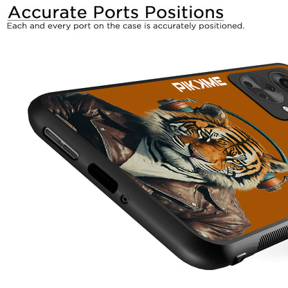 Pikkme Back Cover Pc Tpu + Printed Cool Funky Stylish Brown Tiger Swag Raised Edges Camera Protection |Bumper Case For OnePlus Nord 2T 5G (Design 09)