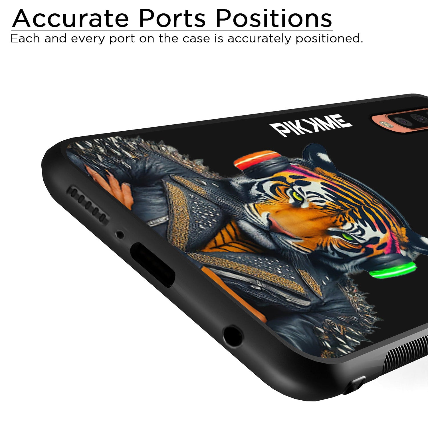 Pikkme Stylish Black Tiger Swag Samsung Galaxy A50 Back Cover (Design 06)