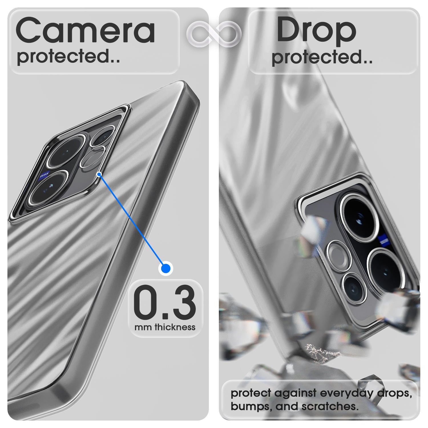 Pikkme Vivo V60 5G / Vivo T4 Pro 5G Swirl Design Silver Forest Back Cover  (Silver)