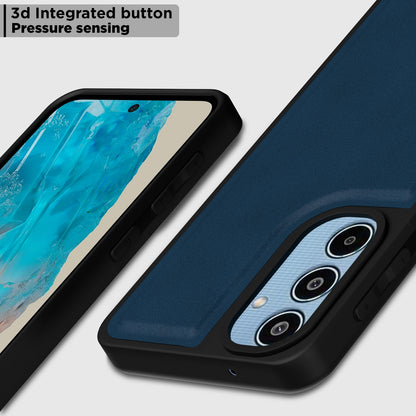 Pikkme Samsung Galaxy M35 5G Premium Leatherback Case (Blue)