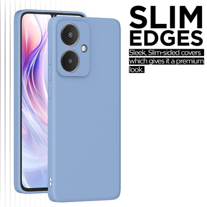 Pikkme Redmi 13C 5G Soft Matte Liquid Silicone Back Cover (Aqua Blue)