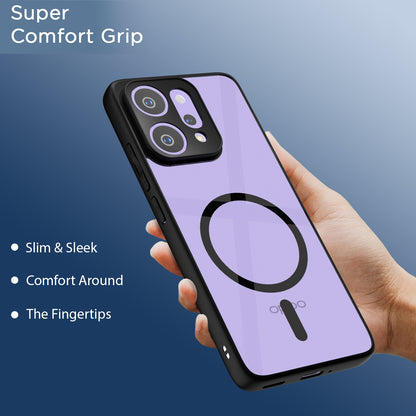 Pikkme Oppo Reno 14 Pro 5G Eagle 2 Mag-Safe Shockproof Hard Transparent Back Cover (Black)