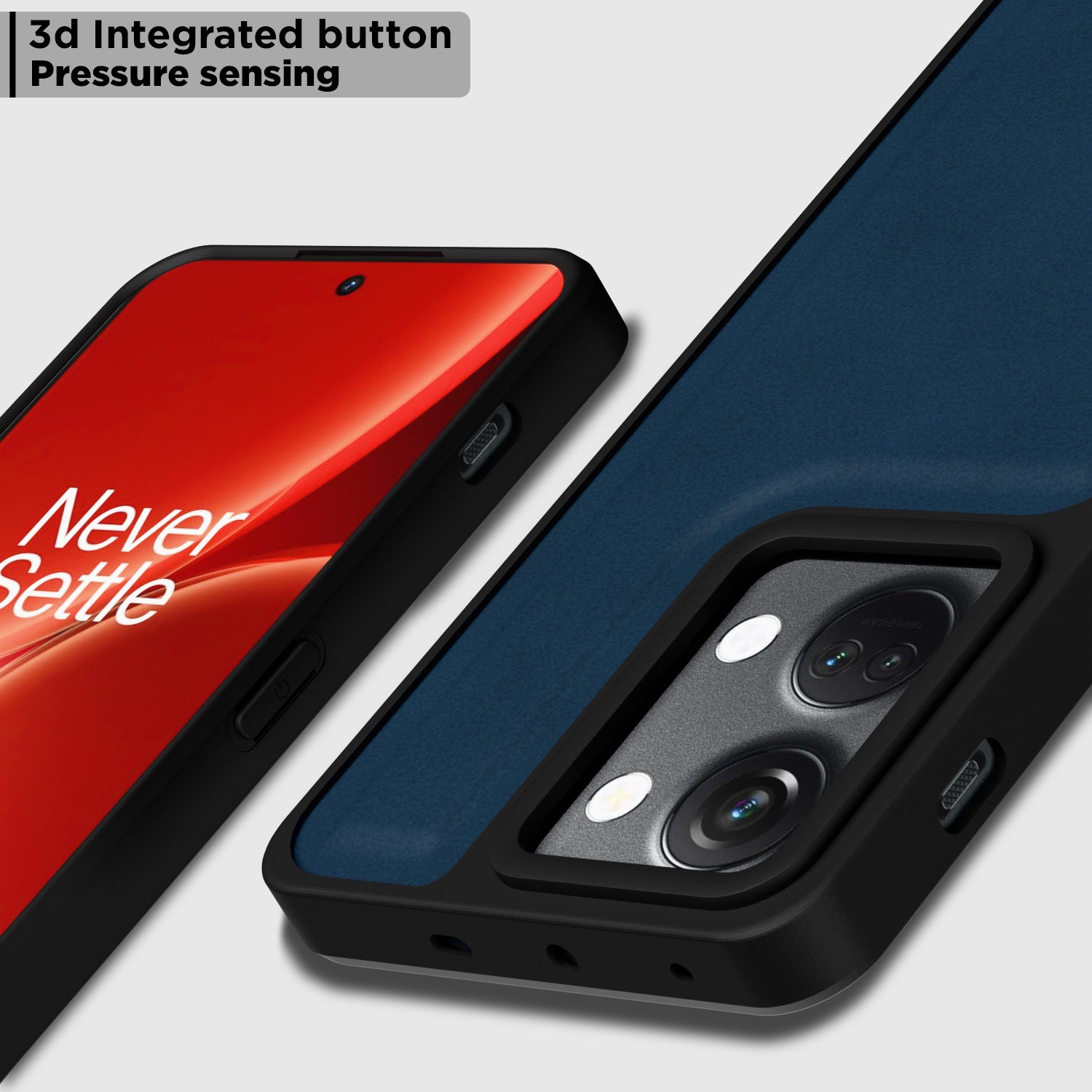 Pikkme OnePlus Nord 3 5G Premium Super Soft-Touch Leatherback Case (Blue)