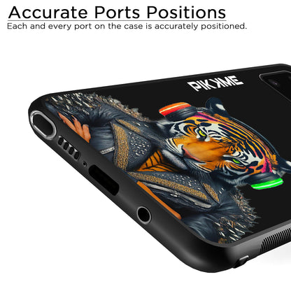 Pikkme Back Cover Pc Tpu + Printed Cool Funky Stylish Black Tiger Swag Raised Edges Camera Protection |Bumper Case For Samsung Galaxy Note 10 Lite (Design 06)