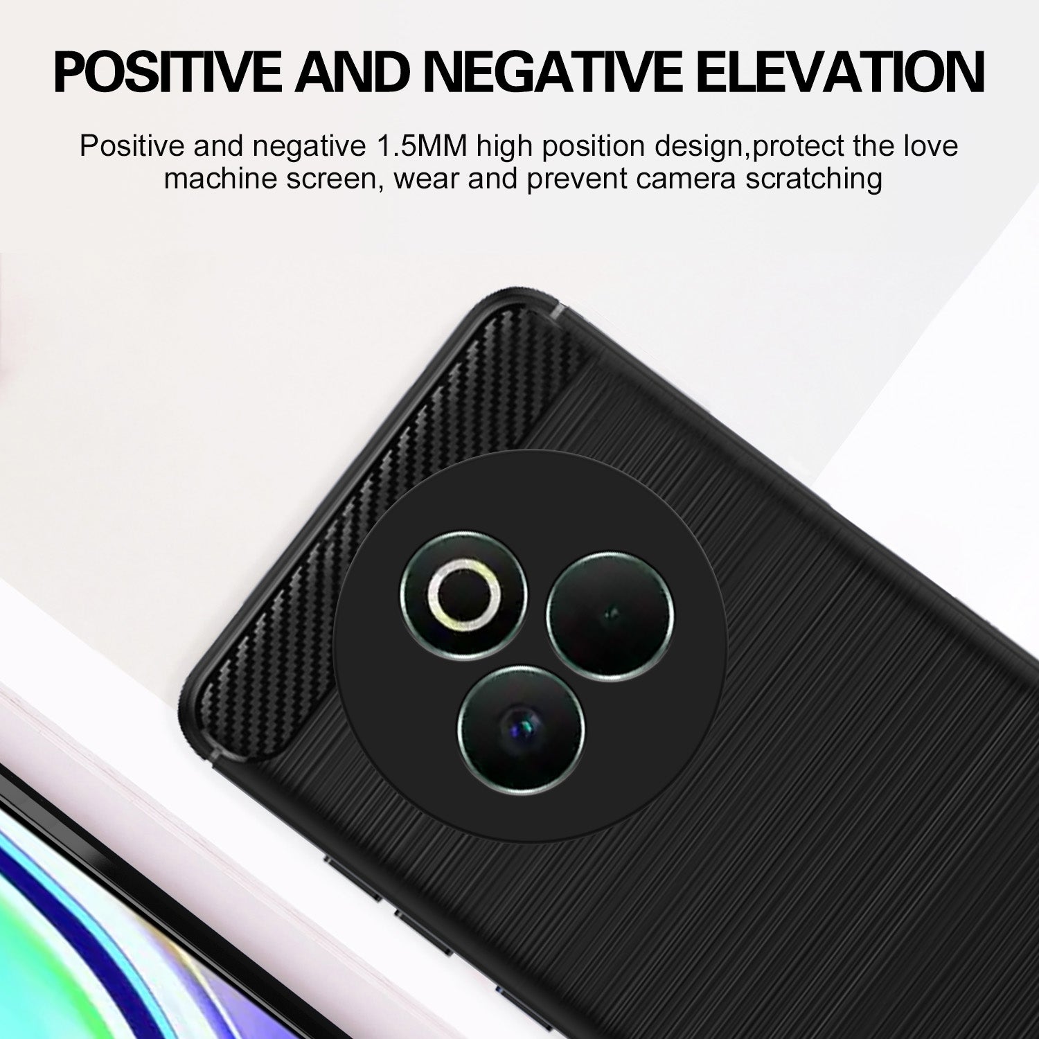 Pikkme Realme 14 Pro Plus 5G / Realme P3 Pro 5G  Hybrid Carbon Fiber Back Cover (Black)