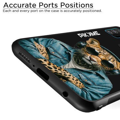 Pikkme Back Cover Pc Tpu + Printed Cool Funky Stylish Black Leopard Swag Raised Edges Camera Protection |Bumper Case For Samsung Galaxy M30s (Design 04)