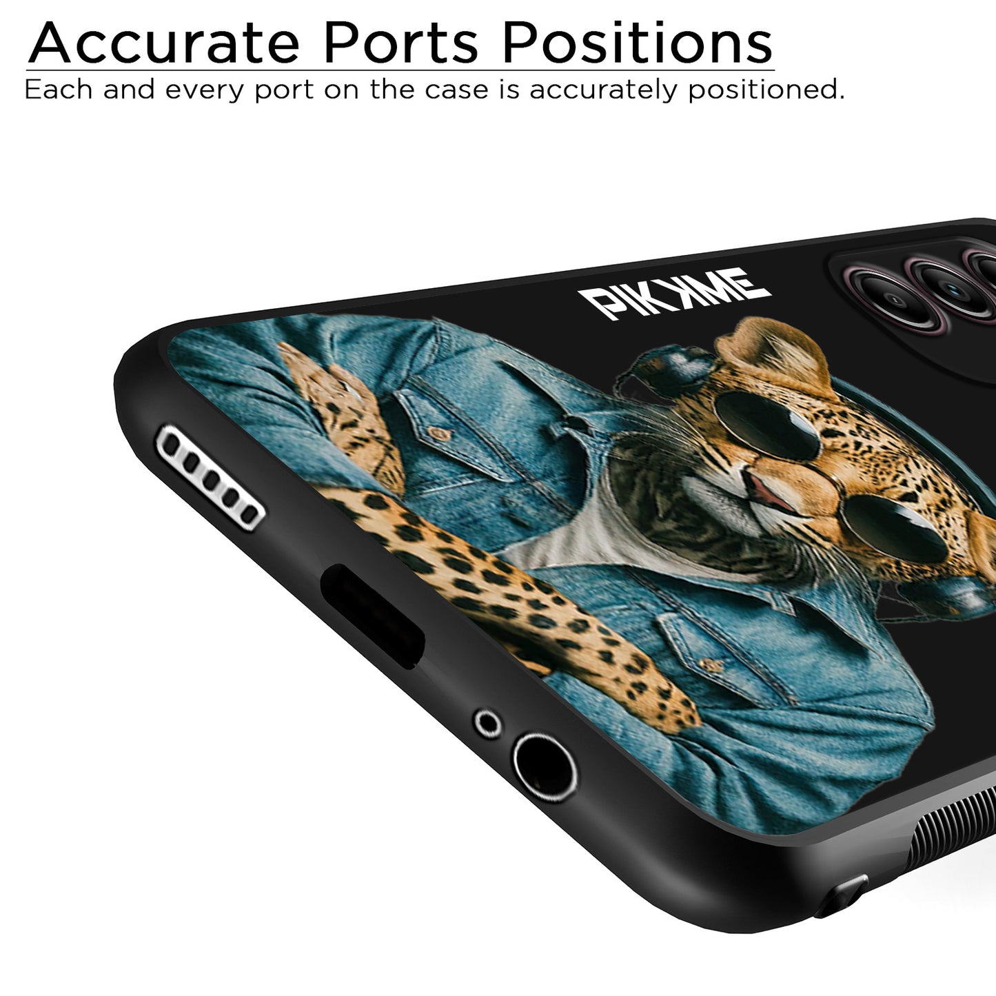 Pikkme Back Cover Pc Tpu + Printed Cool Funky Stylish Black Leopard Swag Raised Edges Camera Protection |Bumper Case For Samsung Galaxy A14 (Design 04)