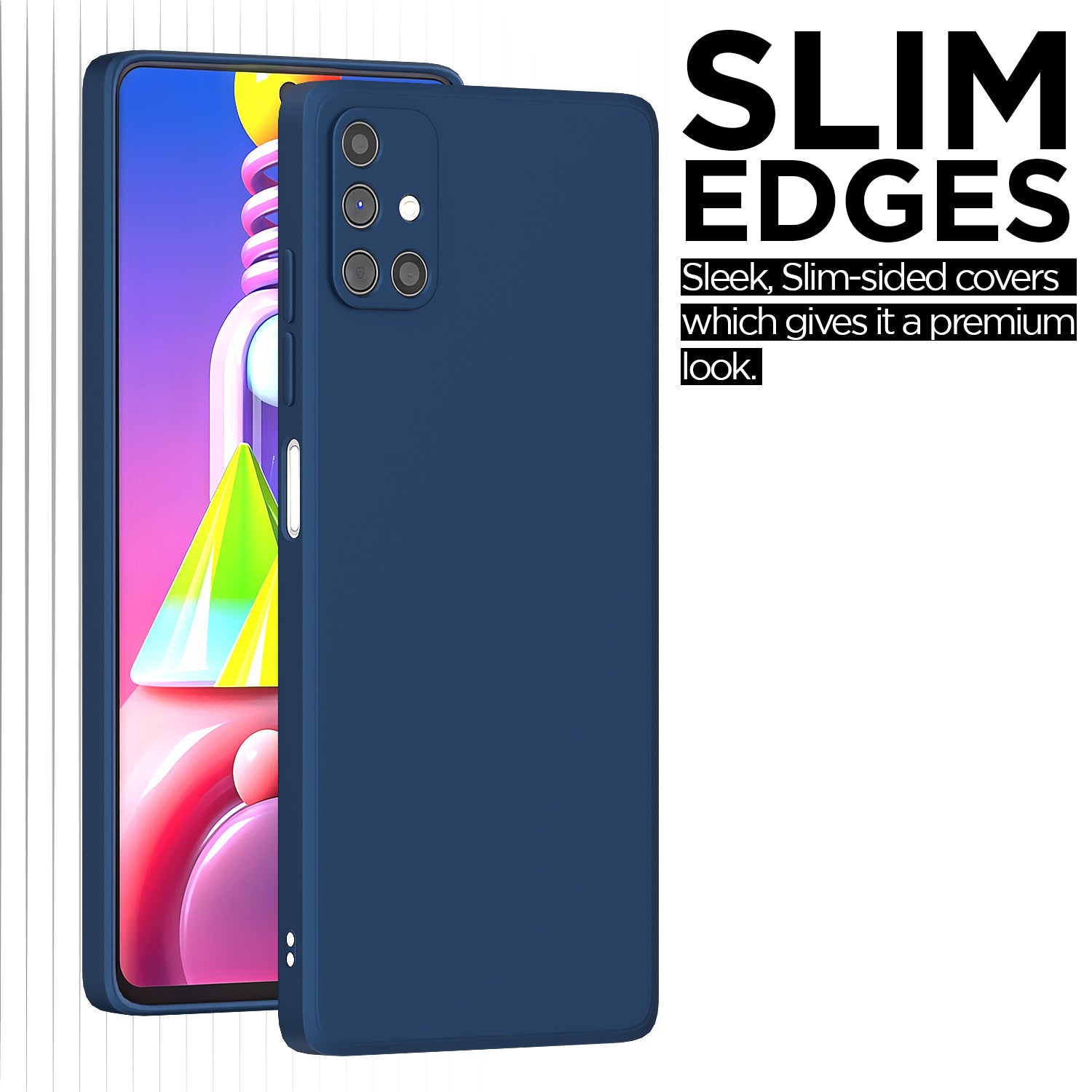 Pikkme Samsung Galaxy M51 Soft Matte Liquid Silicone Back Cover (Blue)