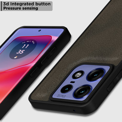 Pikkme Motorola Moto Edge 50 Pro 5G Premium Super Soft-Touch Leatherback Case (Brown)