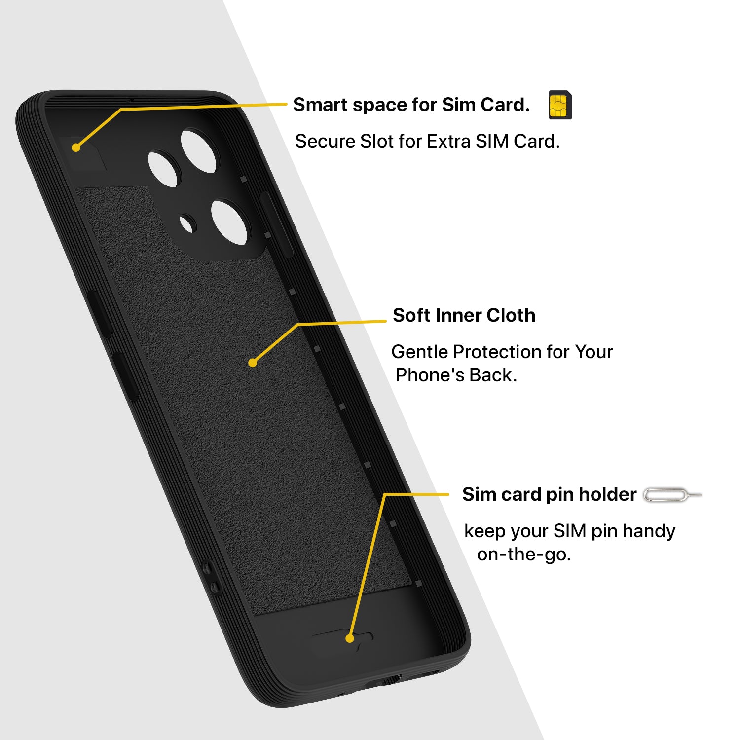 Pikkme Nothing Phone 3a Lite 5G Shockproof Soft Flexible Gencase Back cover (Black)
