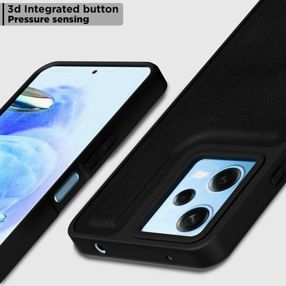 Pikkme Mi Redmi 12 5G / Poco M6 Pro 5G Premium Super Soft-Touch Leatherback Case (Black)