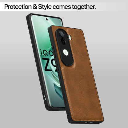 Pikkme Vivo V40e / iQOO Z9s 5G Leather Back Case | Brown