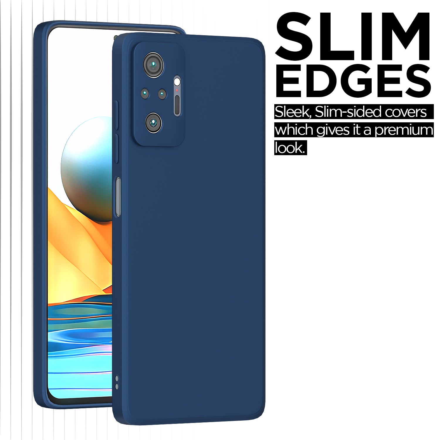 Pikkme Mi Redmi Note 10 Pro / Note 10 Pro Max Soft Matte Liquid Silicone Back Cover (Blue)