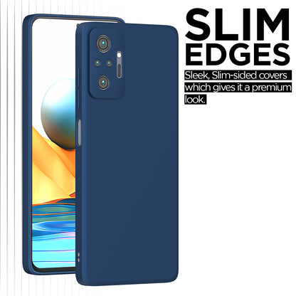Pikkme Mi Redmi Note 10 Pro / Note 10 Pro Max Soft Matte Liquid Silicone Back Cover (Blue)