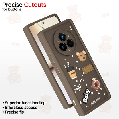 Pikkme Realme 14 Pro Plus 5G / Realme P3 Pro 5G Cute Fun Cartoon 3D Bear Coffee Back Cover (Brown)