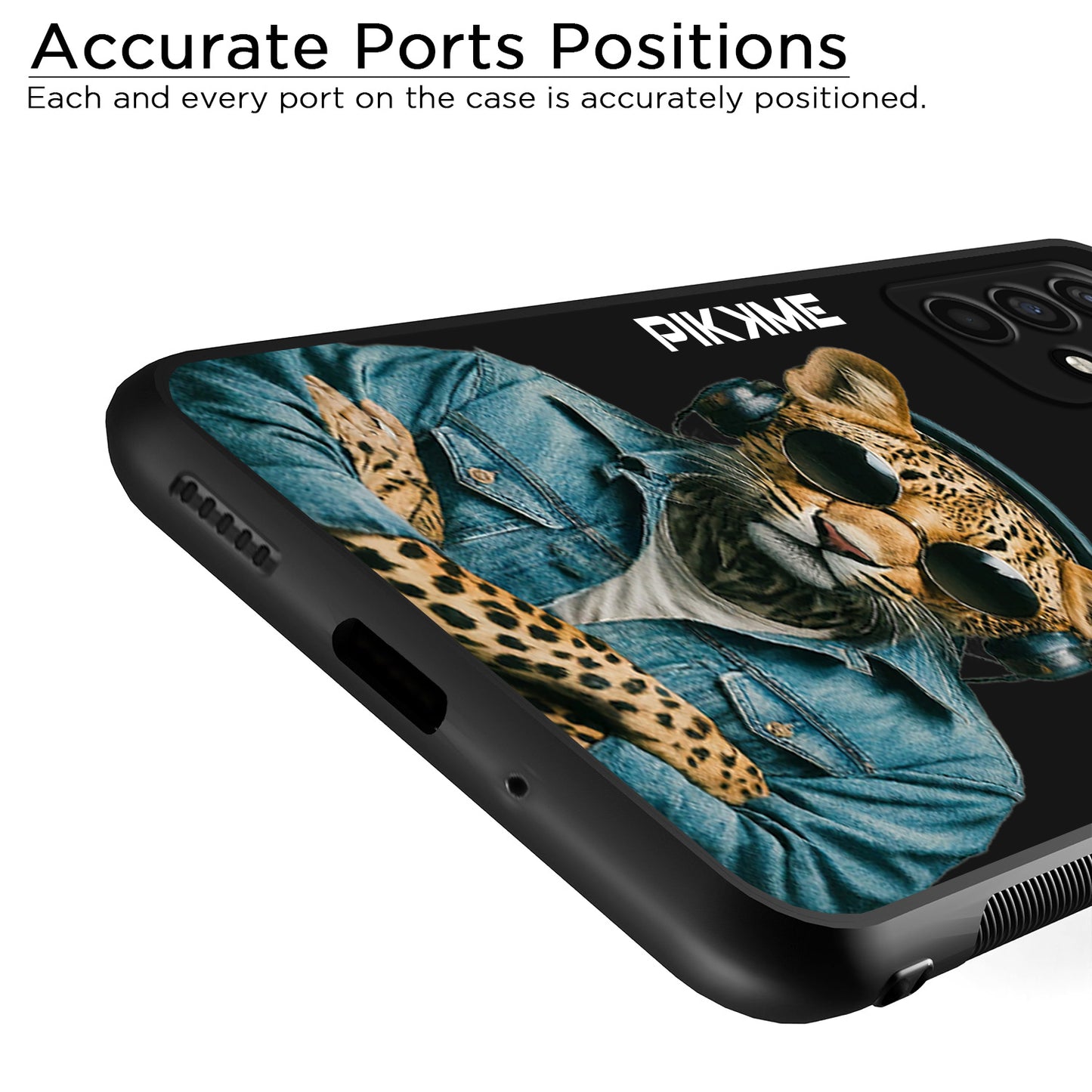 Pikkme Back Cover Pc Tpu + Printed Cool Funky Stylish Black Leopard Swag Raised Edges Camera Protection |Bumper Case For Samsung Galaxy A13 4G (Design 04)