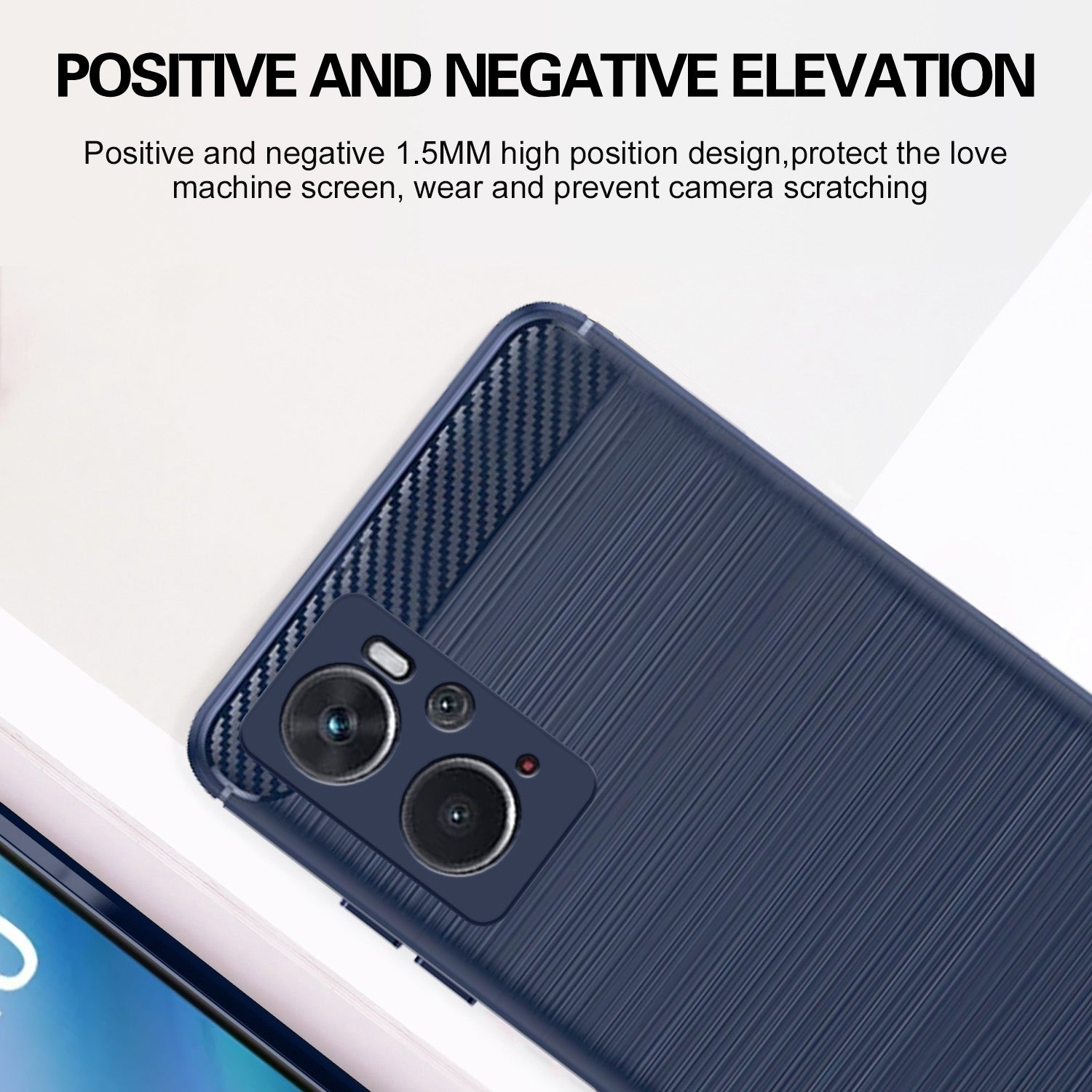 Pikkme Oppo K10  Hybrid Carbon Fiber Back Cover (Blue)