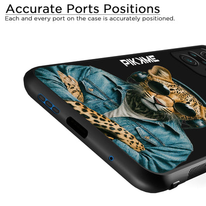 Pikkme Back Cover Pc Tpu + Printed Cool Funky Stylish Black Leopard Swag Raised Edges Camera Protection |Bumper Case For Redmi Note 10 Pro (Design 04)