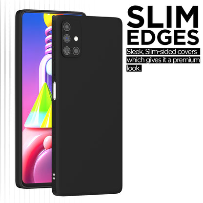 Pikkme Samsung Galaxy M51 Soft Matte Liquid Silicone Back Cover (Black)