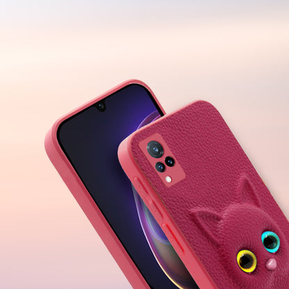 Pikkme Vivo V21 5G Kitty Back Cover (Pink)