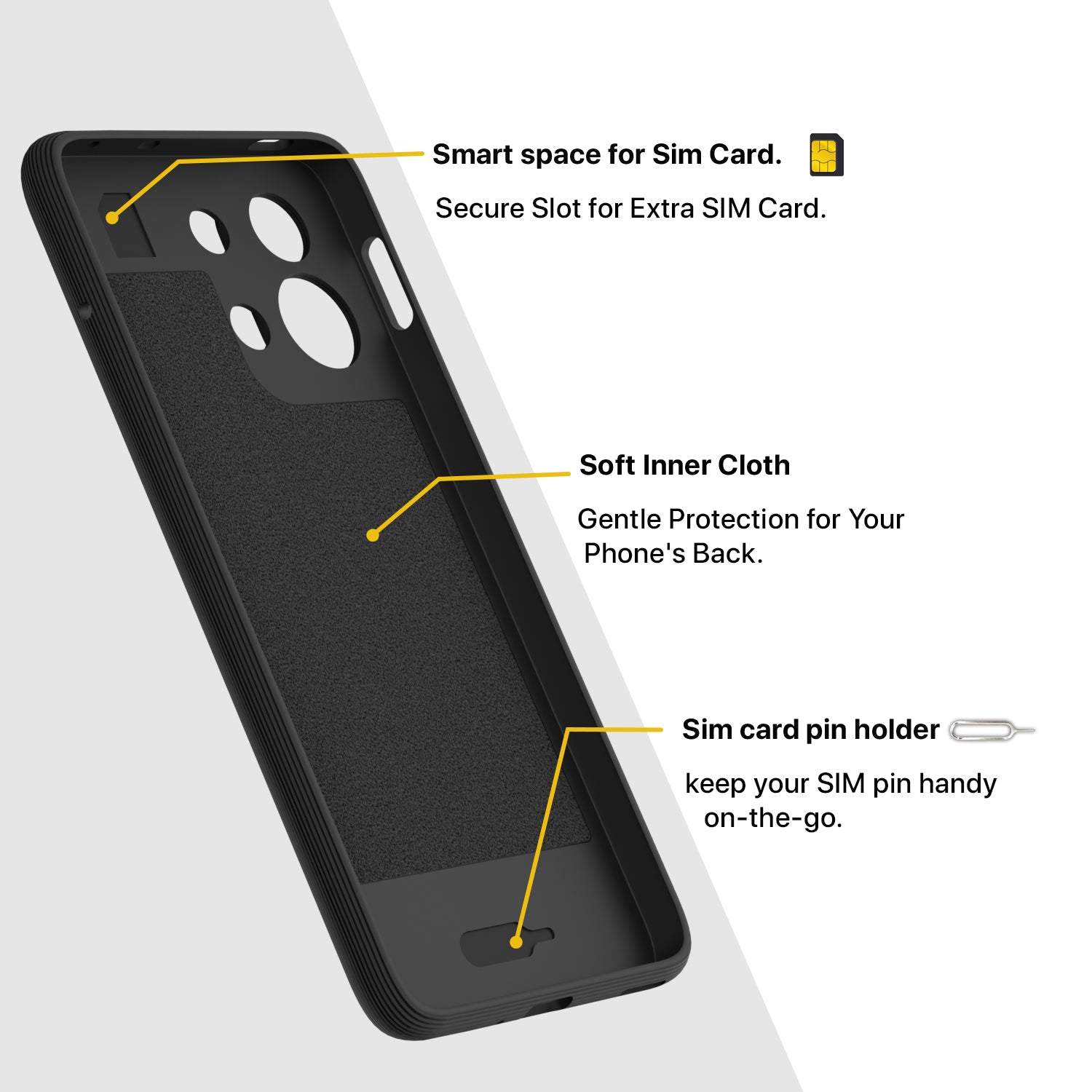 Pikkme Oppo K13 Turbo 5G Shockproof Soft Flexible Gencase Back cover (Black)