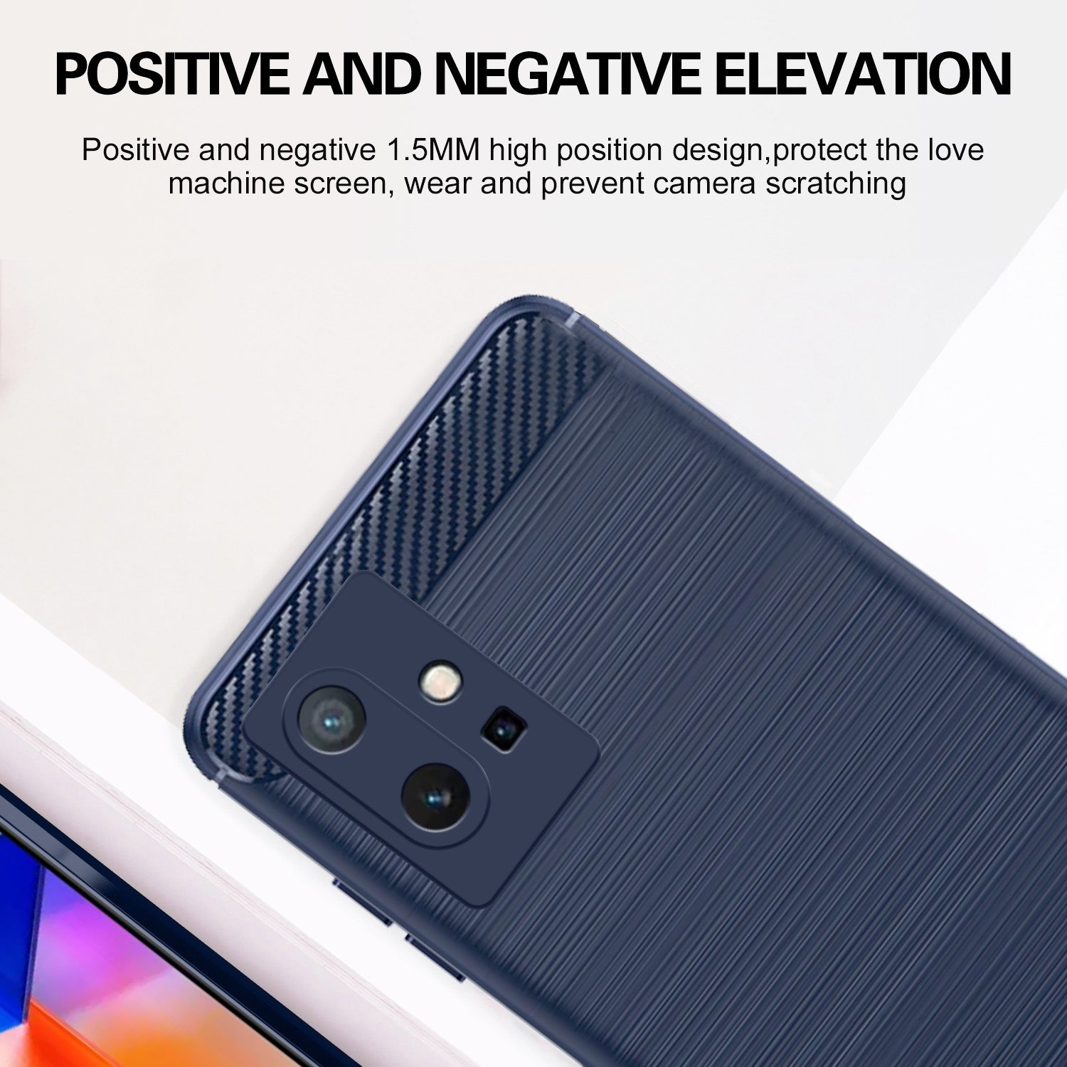 Pikkme Vivo T1 5G / Vivo Y75 5G / IQOO Z6 5G  Hybrid Carbon Fiber Back Cover (Blue)