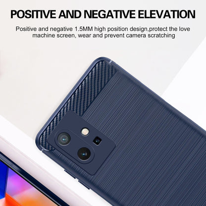 Pikkme Vivo T1 5G / Vivo Y75 5G / IQOO Z6 5G  Hybrid Carbon Fiber Back Cover (Blue)